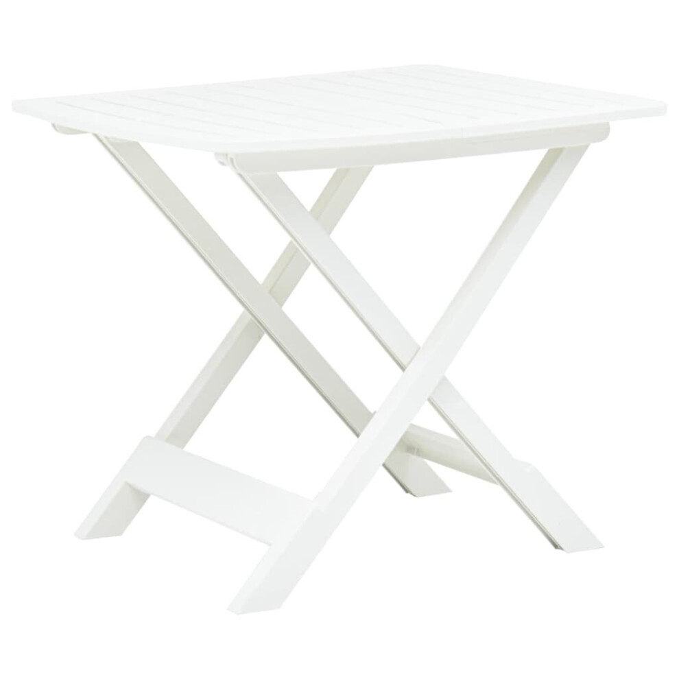 vidaXL Folding Garden Table Plastic White 79x72x70cm Bistro Table Outdoor Desk