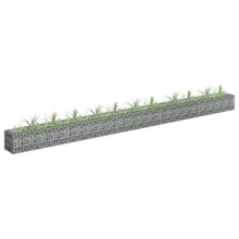 vidaXL Galvanised Steel Gabion Raised Bed Garden Planter 450x30 cm - Durable, Weather-Resistant Border