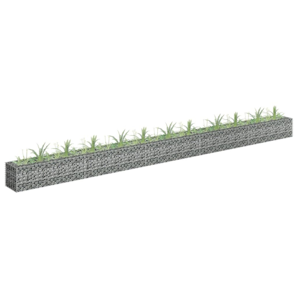 Vidaxl Galvanised Steel Gabion Raised Bed Garden Planter 450X30 Cm - Durable, Weather-Resistant Border