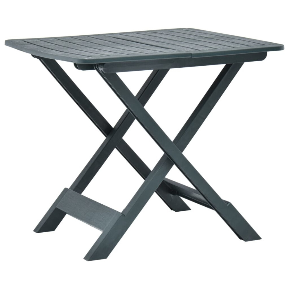 vidaXL Folding Garden Table Plastic Green 79x72x70cm Bistro Table Outdoor Desk