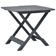 vidaXL Folding Garden Table Plastic Anthracite 79x72x70cm Bistro Outdoor Desk