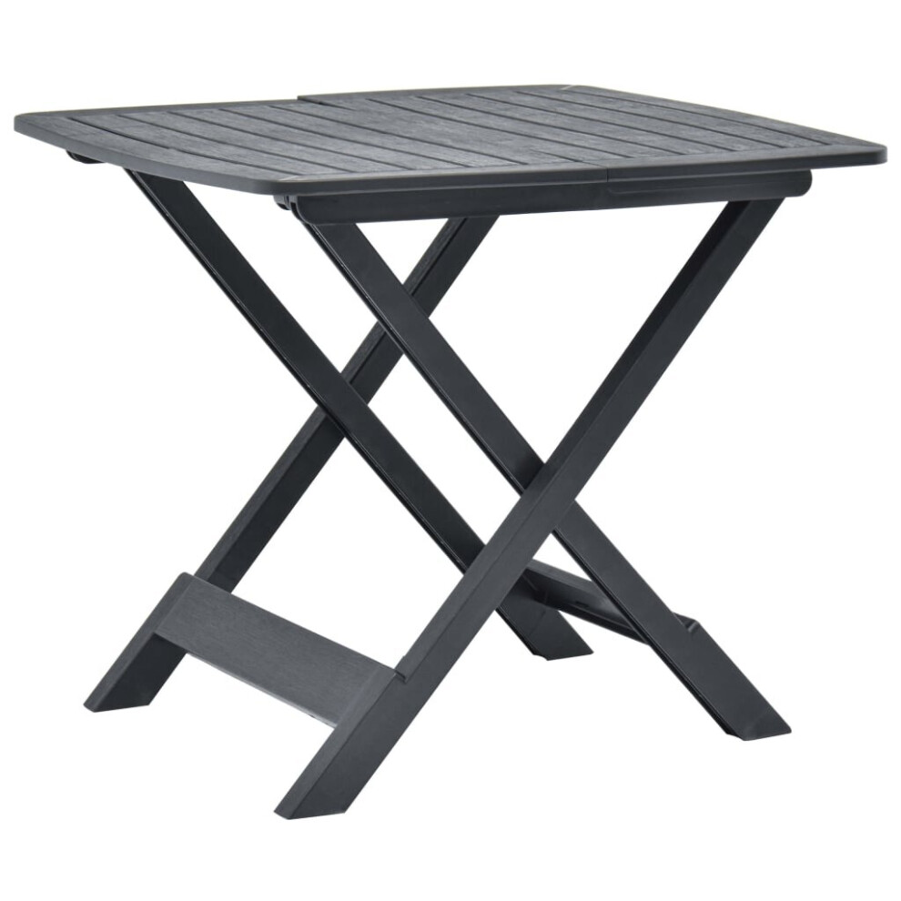 vidaXL Folding Garden Table Plastic Anthracite 79x72x70cm Bistro Outdoor Desk