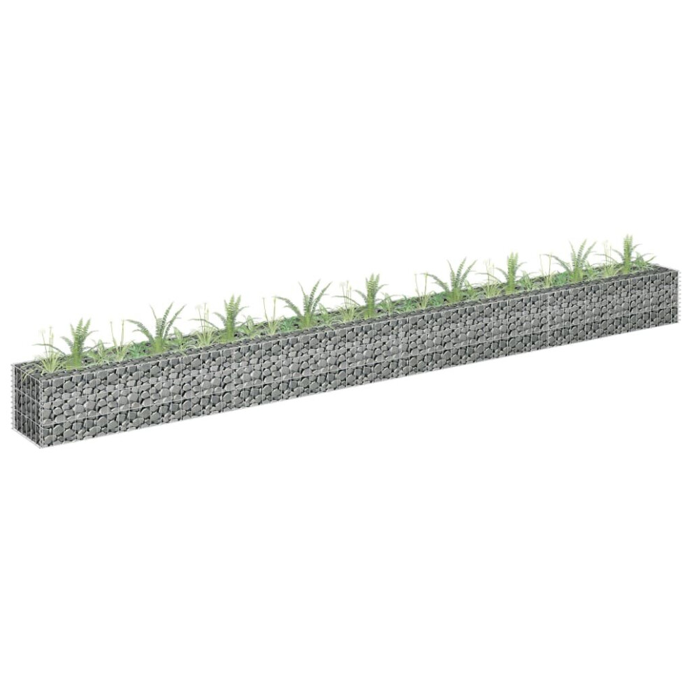 Vidaxl Gabion Raised Bed Galvanised Steel 360X30cm Garden Gabion Basket Pot