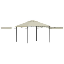 vidaXL Gazebo with Double Extended Roofs Cream 180g/m² Outdoor Canopy Shelter