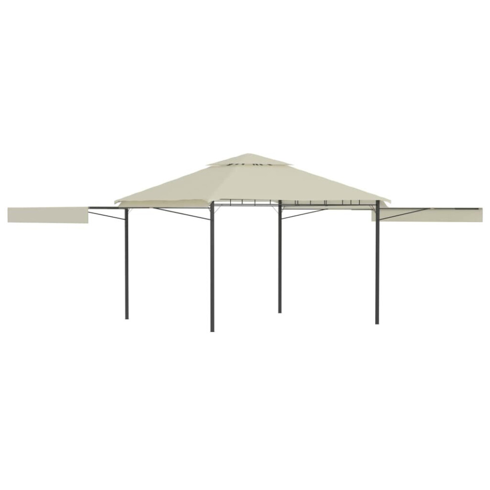 Gazebo with Double Extended Roofs 3x3x2.75 m Cream 180 g/mÂ²