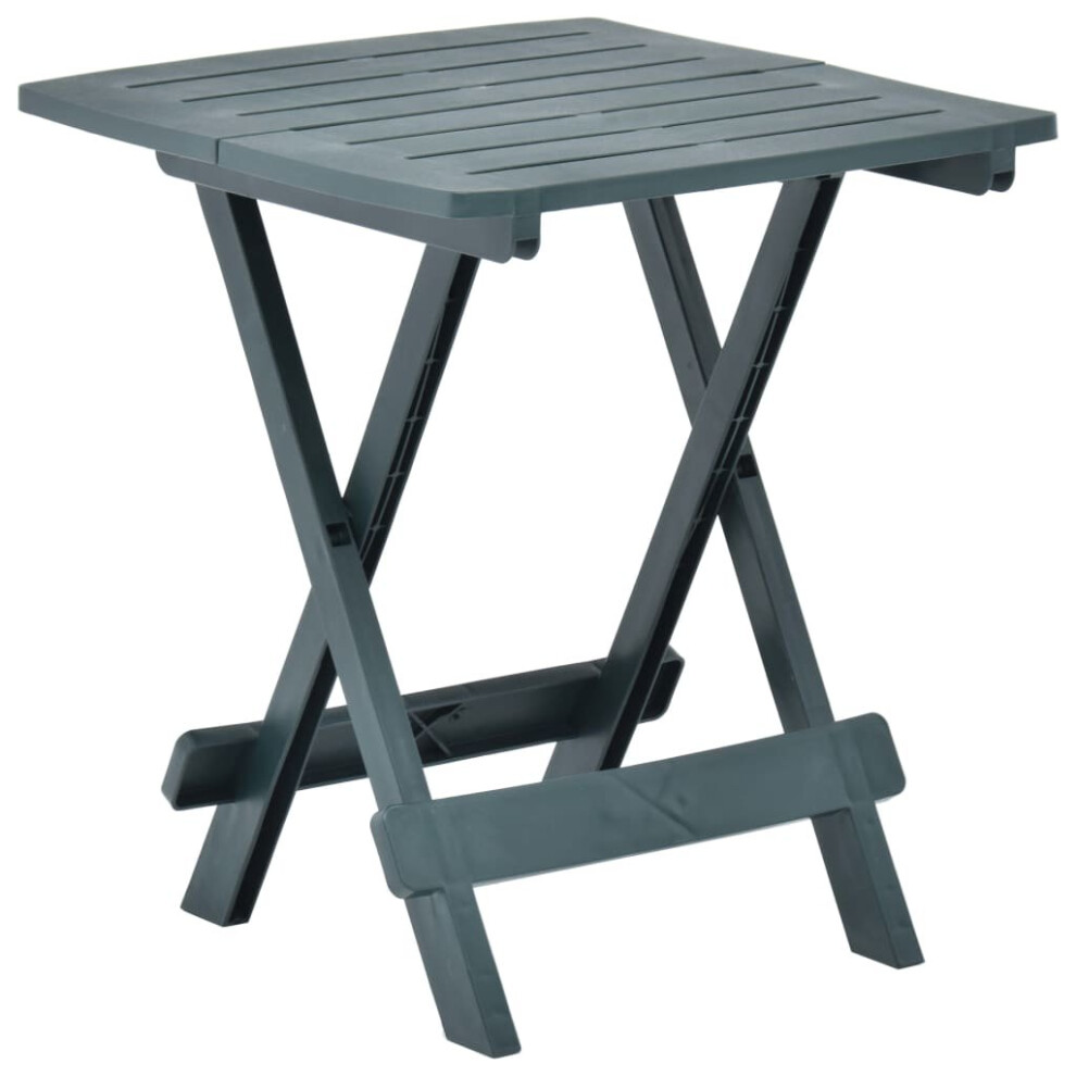 Vidaxl Folding Garden Table Green 45Cm Plastic Bistro Patio Outdoor Stand