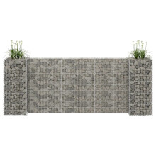 vidaXL H-Shaped Gabion Planter Steel Wire 260x40x100cm Gardening Pot Planter