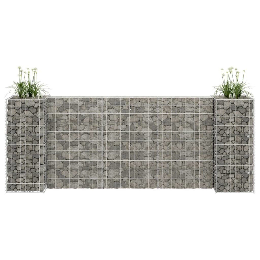 Vidaxl H-Shaped Gabion Planter Steel Wire 260X40x100cm Gardening Pot Planter