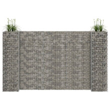 vidaXL H-Shaped Gabion Planter Steel Wire 260x40x150cm Gabion Basket Wall Pot
