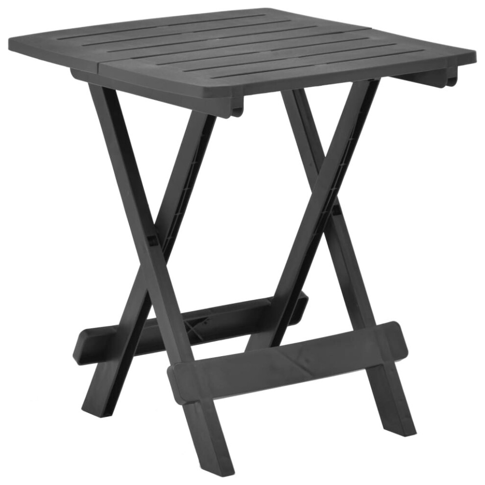 vidaXL Folding Garden Table Anthracite 45cm Plastic Bistro Patio Outdoor Stand