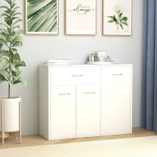 vidaXL Sideboard White Engineered Wood Storage Cabinet Home Organiser Buffet