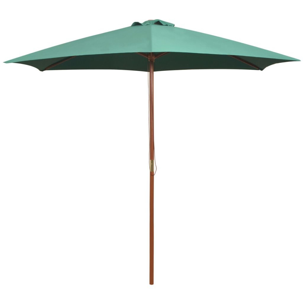 vidaXL Garden Parasol Sunshade Outdoor Umbrella Patio Canopy Wooden Pole Green