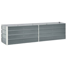 vidaXL Garden Raised Bed 240x40x45cm Galvanised Steel Grey Patio Planter Pot
