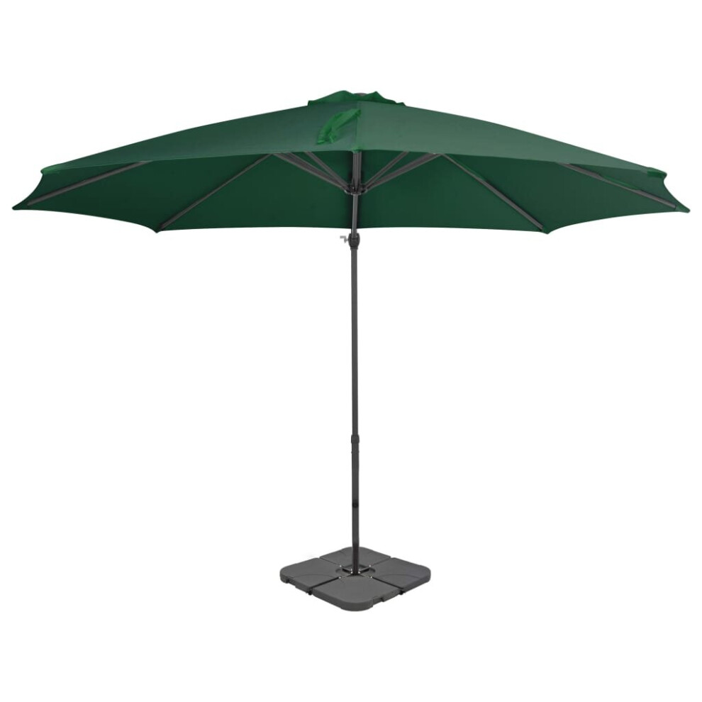 vidaXL Garden Parasol with Portable Base Patio Sunshade Outdoor Umbrella Green