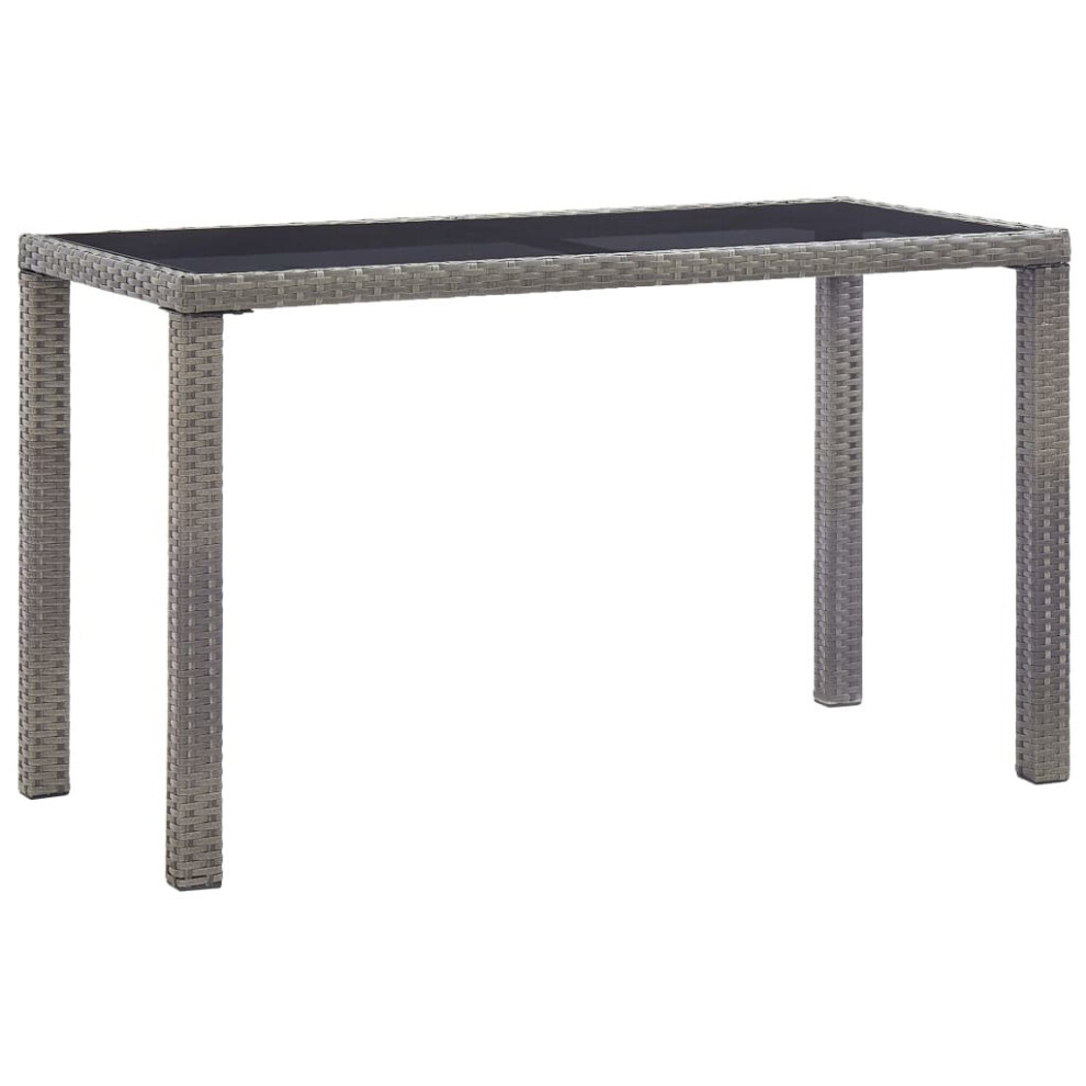 vidaXL Garden Table Anthracite 123cm Poly Rattan Outdoor Garden Furniture