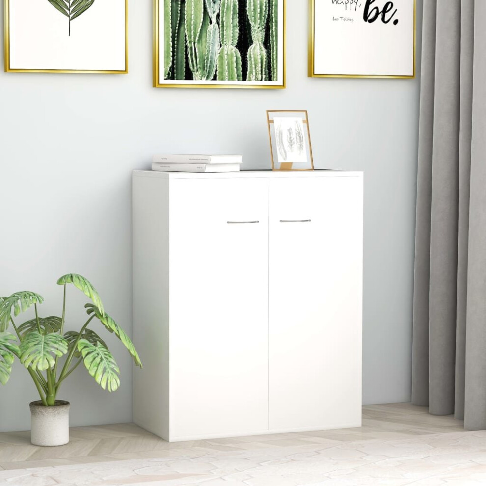 vidaXL Sideboard White Chipboard Home Indoor Living Room Storage Side Cabinet