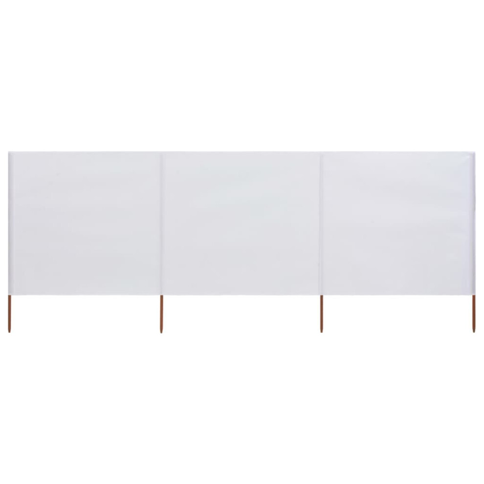 vidaXL 3-panel Wind Screen Fabric 80cm Sand White Camping Windbreak Sun Screen