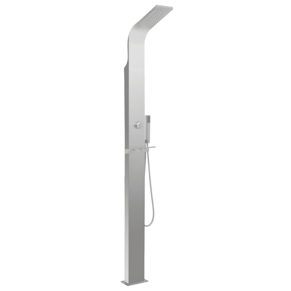 vidaXL Outdoor Shower Stainless Steel Curved Bath Garden Shower Tower Panels