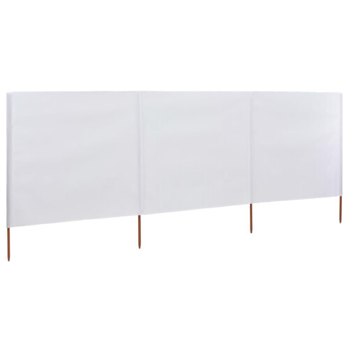 VidaXL vidaXL 3-panel Wind Screen Fabric 80cm Sand White Camping Windbreak Sun Screen 1