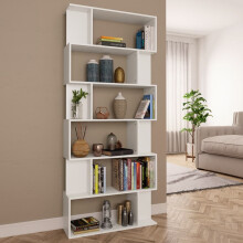 vidaXL reol/opdeler, hvid, 80x24x192 cm, spånplade