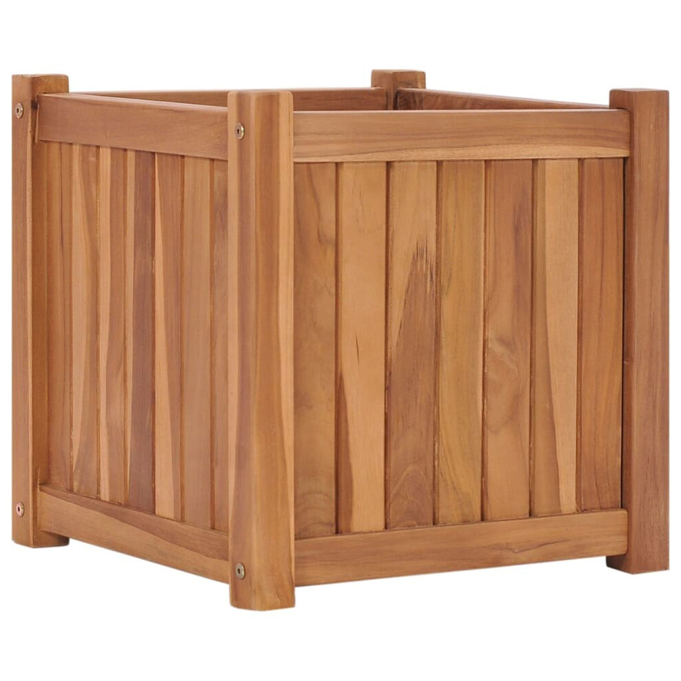 vidaXL Solid Teak Wood Raised Bed 40x40x40cm Outdoor Garden Flower Boxes Pots
