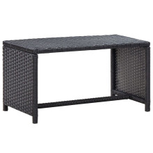 vidaXL sofabord, sort, 70x40x38 cm, polyrattan