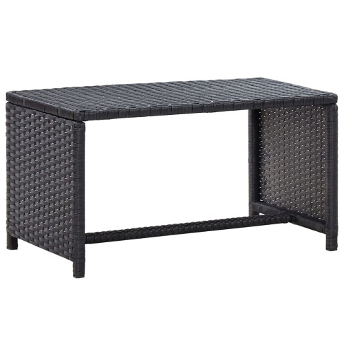 vidaXL sofabord, sort, 70x40x38 cm, polyrattan