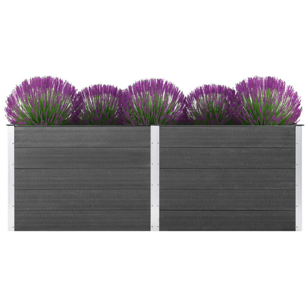 vidaXL Garden Raised Bed WPC Grey Patio Lawn Flower Pot Box Basket Raised Bed