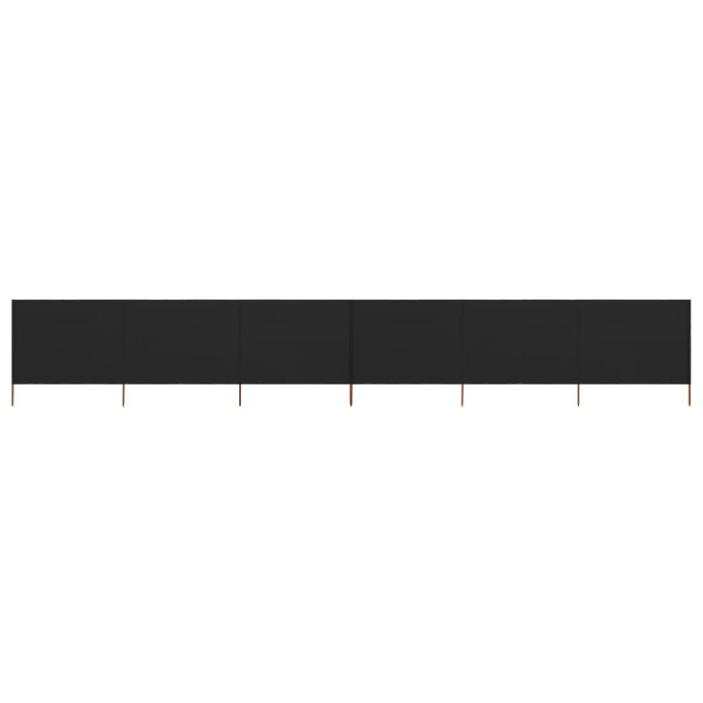 vidaXL 6-panel Wind Screen Fabric 80cm Black Camping Windbreak Sun Screen