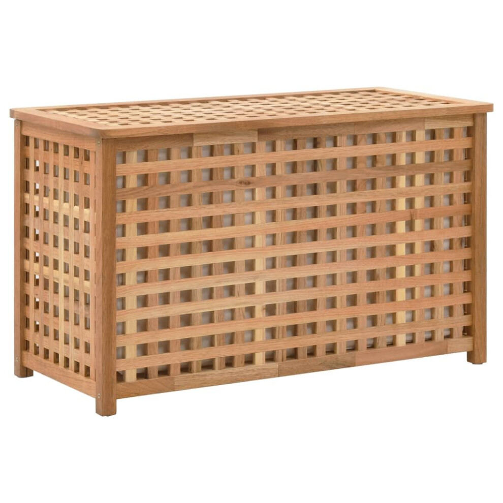vidaXL Solid Walnut Wood Laundry Chest Indoor Natural Removable Storage Boxes