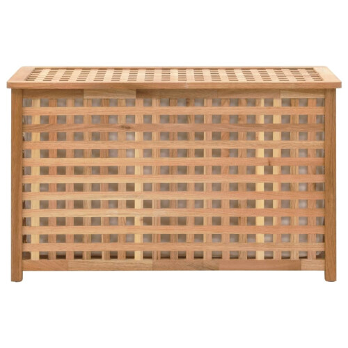 vidaXL Solid Walnut Wood Laundry Chest Indoor Natural Removable Storage Boxes 2