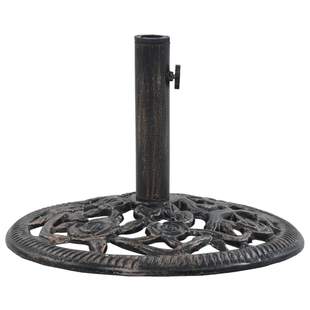 Vidaxl Umbrella Base Patio Parasol Base Umbrella Holder Bronze 12 Kg Cast Iron Brown