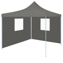 vidaXL Professional Folding Party Tent 2 Sidewalls Steel Anthracite Canopy