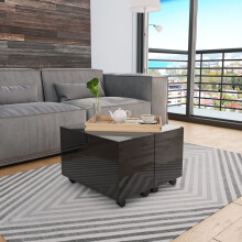 vidaXL Coffee Table High Gloss Black Engineered Wood End Side Couch Table