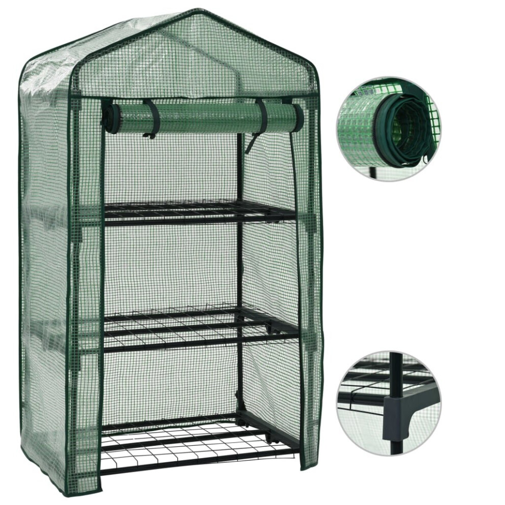 vidaXL 3-Tier Mini Greenhouse Mini Outdoor Garden Hobby Walk-in Warm House