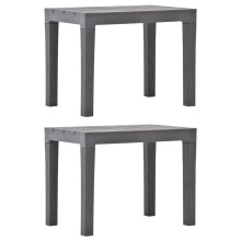 vidaXL 2x Garden Bench Mocca Plastic Outdoor Lounge Seating Wood Look Stool