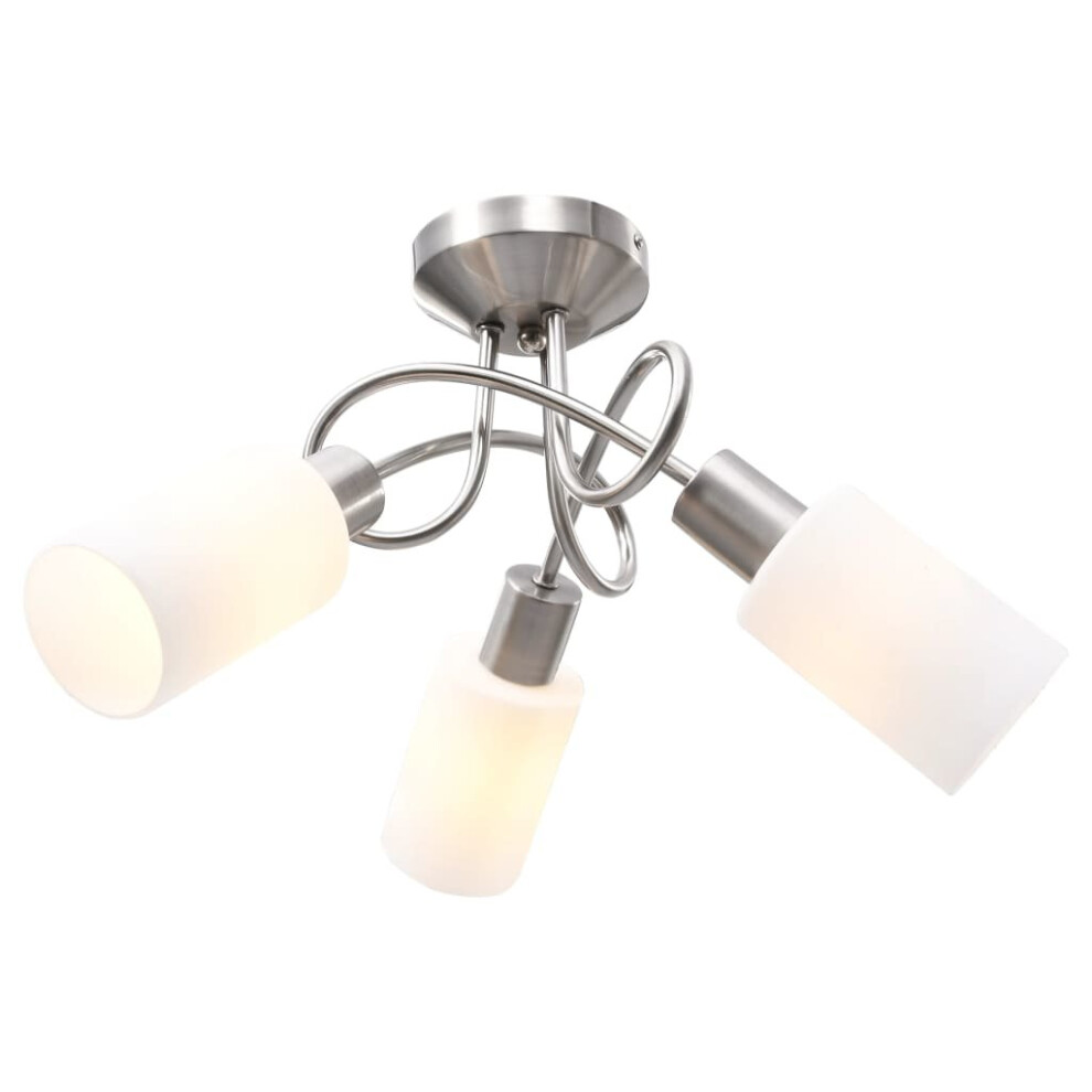 Vidaxl Ceiling Lamp With Ceramic Shades For 3 E14 Bulbs Cone Chandelier White