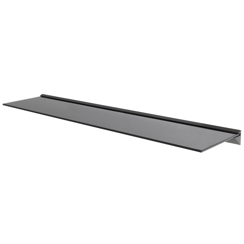 Black Glass Floating Shelves Shelf Bathrooms Kitchens Living Rooms (120cm)