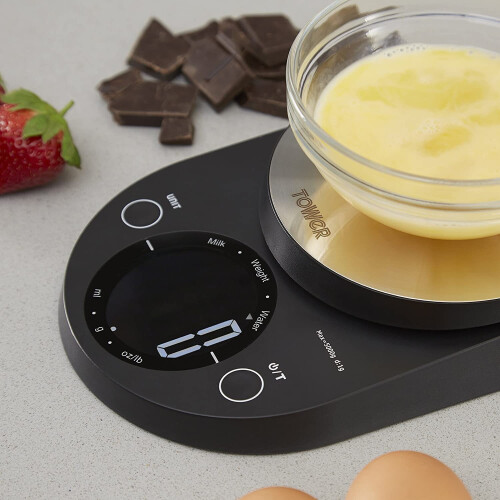 Tower Tower T876000BK Kitchen Scales, Digital Scales Zero Weigh Function 2