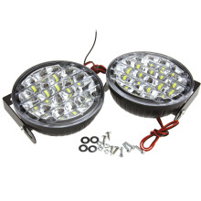 Pair White 12V 18LED Round Daytime Running Light DRL Car Fog Day Driving Lamp