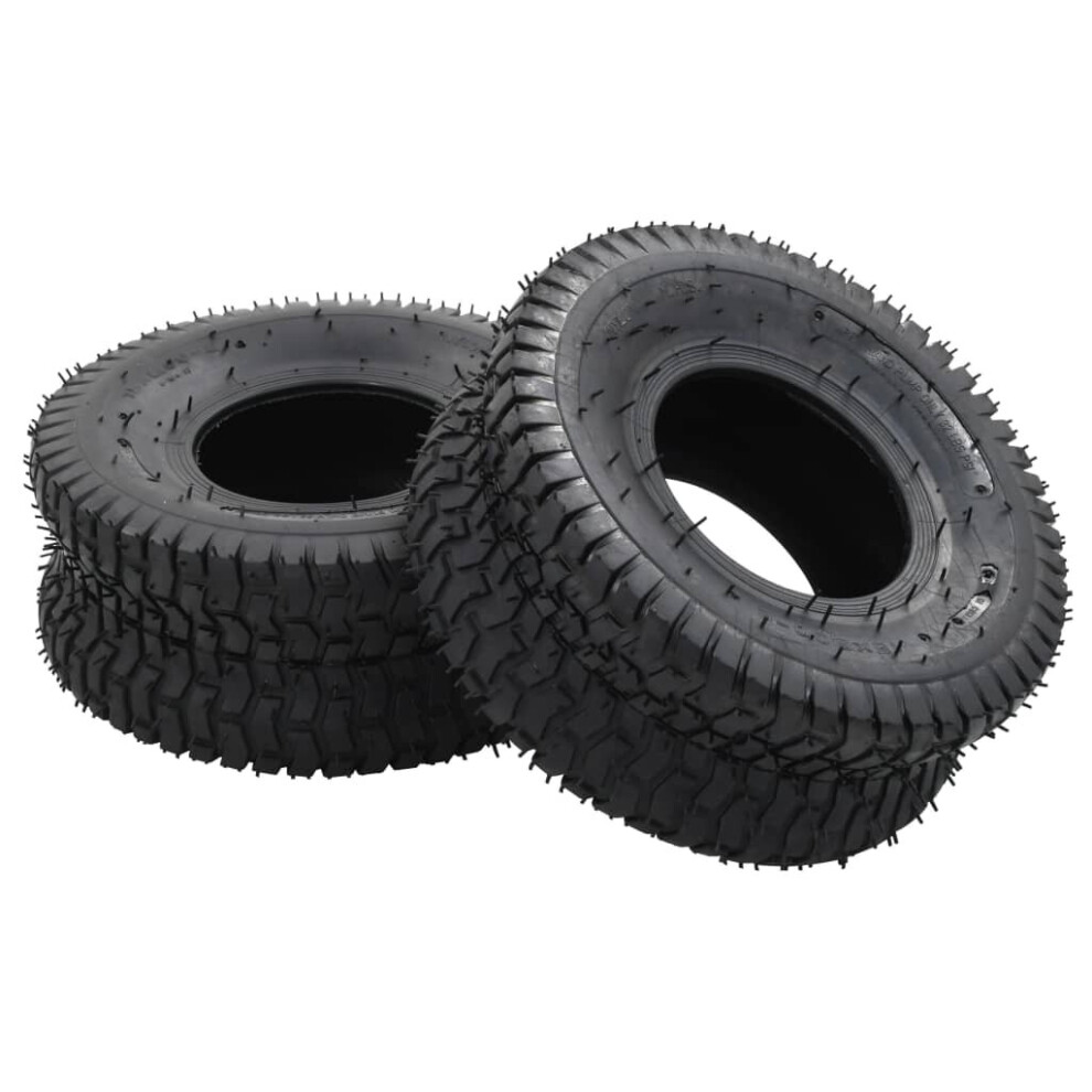 vidaXL 2x Wheelbarrow Tyres 15x6.00-6 4PR Rubber Replacement Cart Truck Tyre