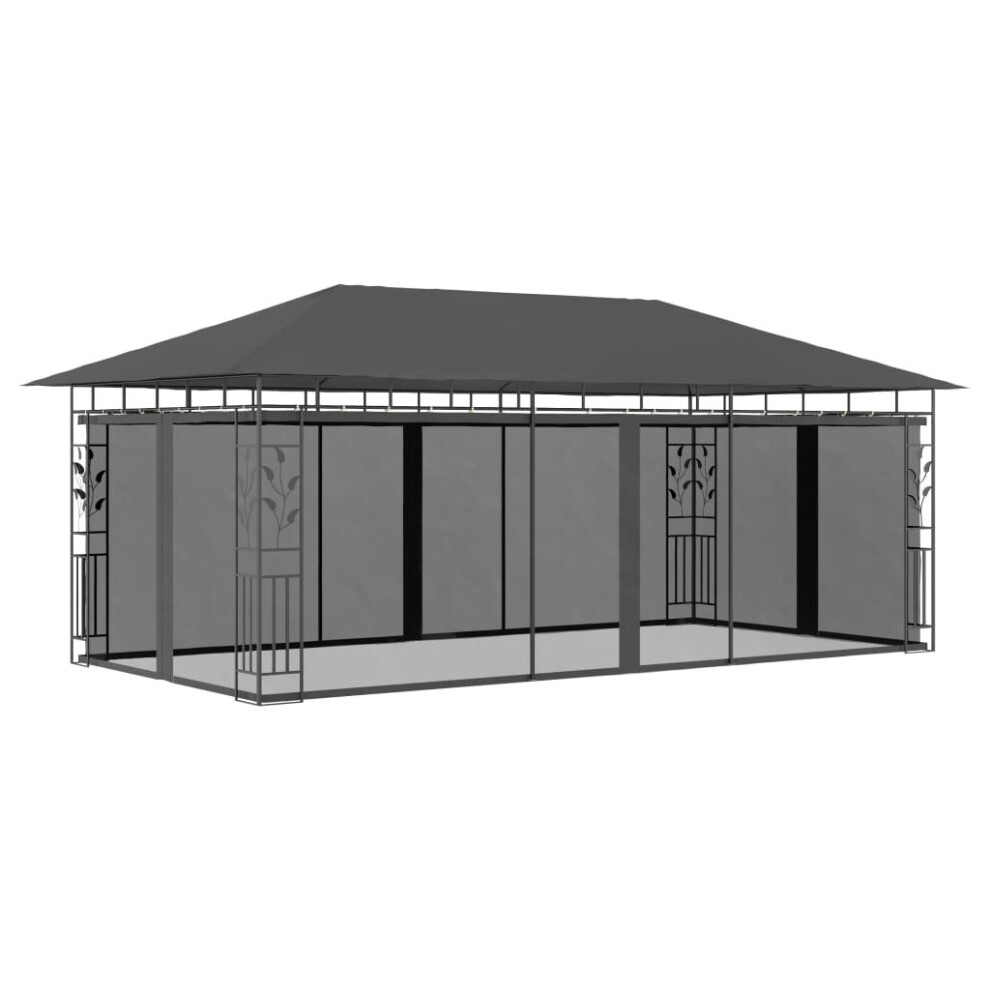 vidaXL Gazebo with Mosquito Net 6x3x2.73m Anthracite Outdoor Canopy Sunshade