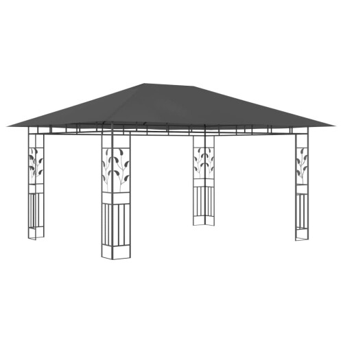 VidaXL vidaXL Pavillon mit Moskitonetz 4x3x2,73 m Anthrazit 180 g/m² 1