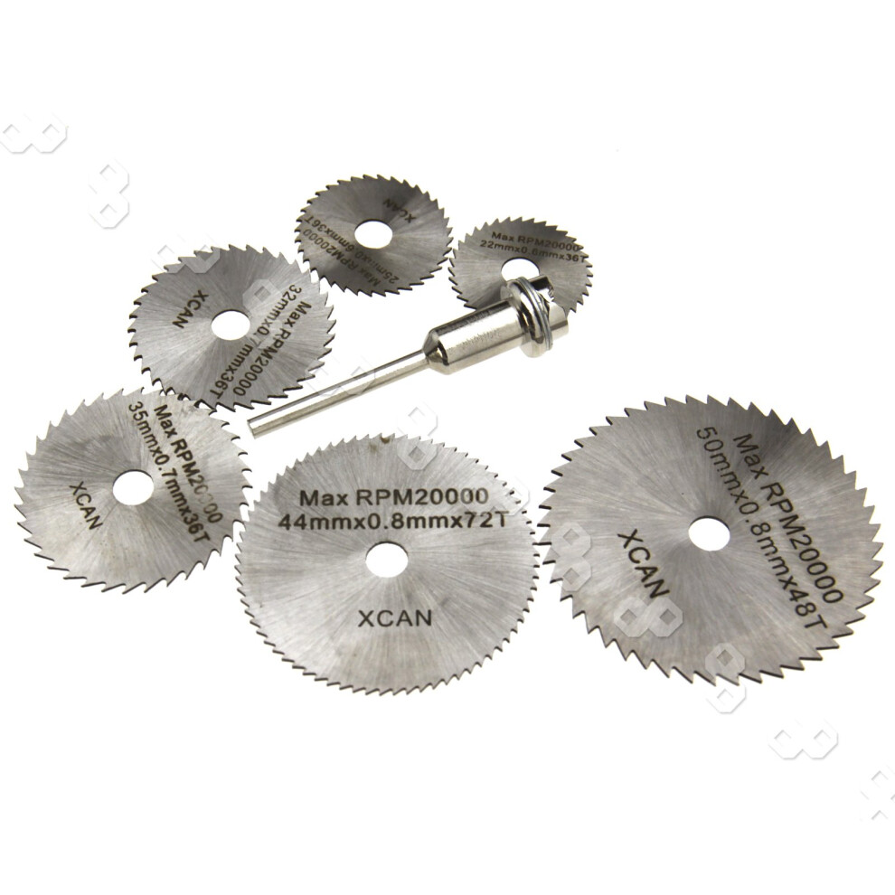 7Pcs Wood Cutting Disc Circular Saw Blade Atb 22Mm,25Mm,32Mm,35Mm,44Mm,50Mm 4894670211257