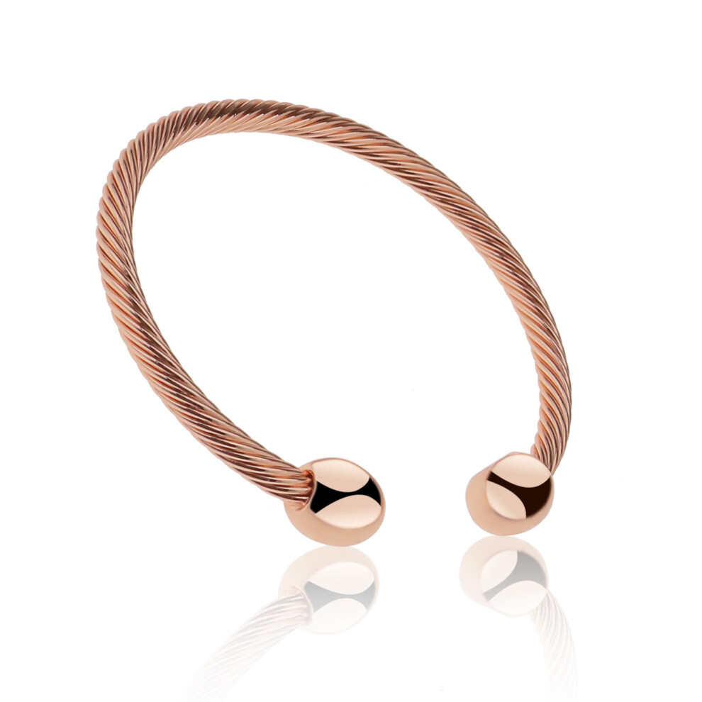 Magnetic Copper Bracelet Therapy Arthritis Pain Bangle Healing Cuff Rose Gold