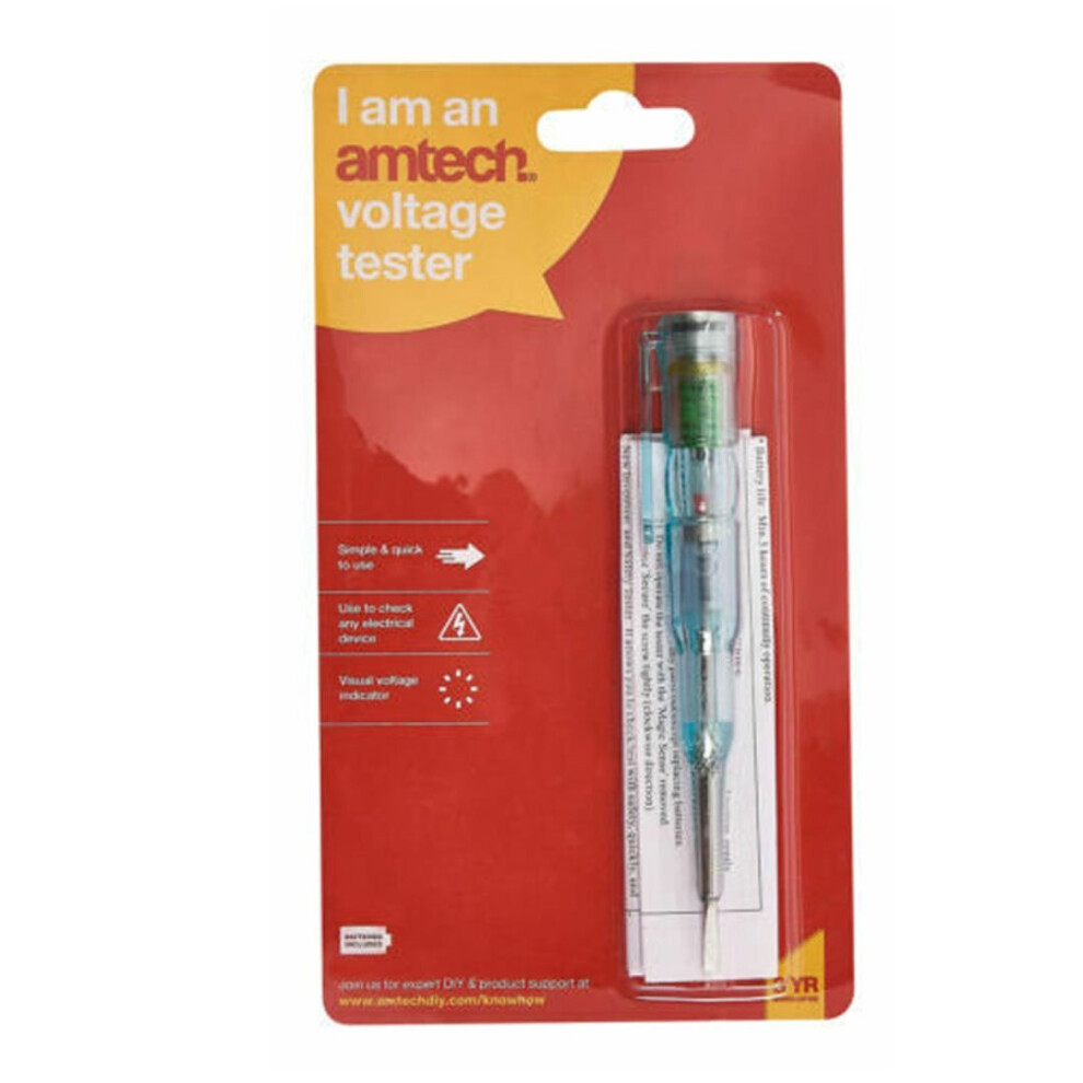 Voltage Mains Circuit Tester Screwdriver Voltage Pen Electrical Test Amtech L4850 5032759016334