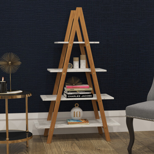 Charles Jacobs Charles Jacobs A-Frame Ladder Pyramid Bookcase Bookshelf Unit - Marble