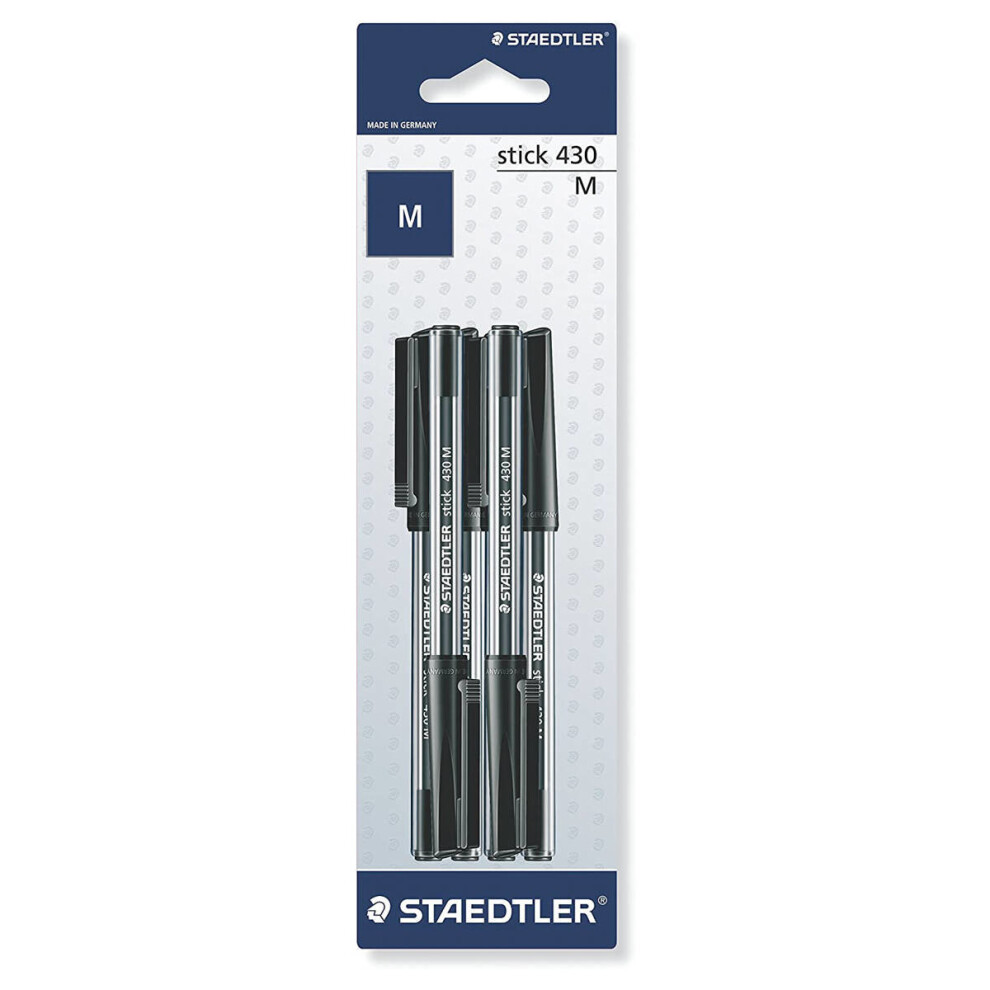 Staedtler Back To School Essentials, Stick Ballpoint Pen Medium 6Pk Black