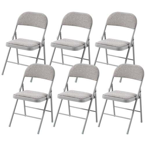 Charles Jacobs (6) Charles Jacobs Folding Chair Cushioned Fabric Office Reception Padded Grey Frame