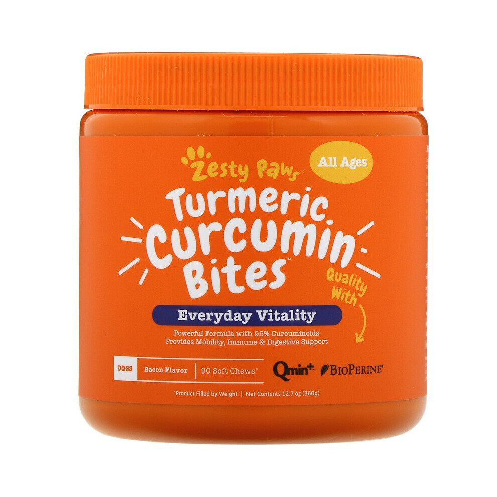 Photos - Other for Dogs Zesty Paws , Turmeric Curcumin Bites for Dogs, Everyday Vitality, Bacon 
